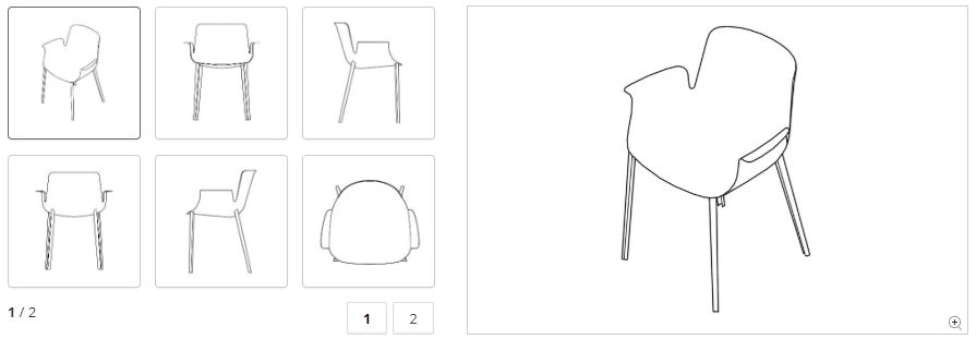 Imágenes separadas en el registro industrial de un silla