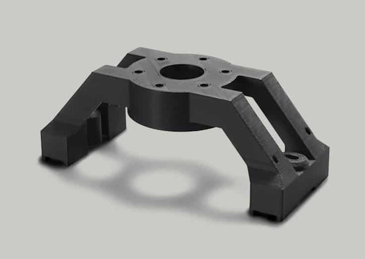 Pieza de ejemplo de impresión 3D en ABS negro